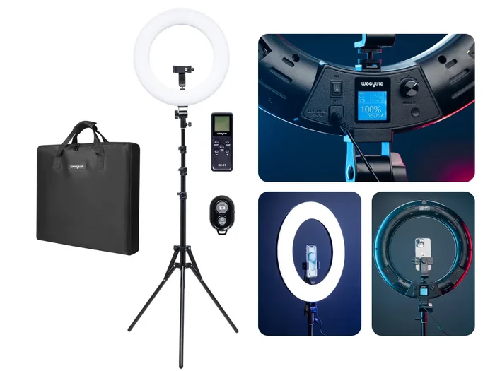 18″ RGB-Farbringlicht Weeylite WE-10 + Stativ und Tasche