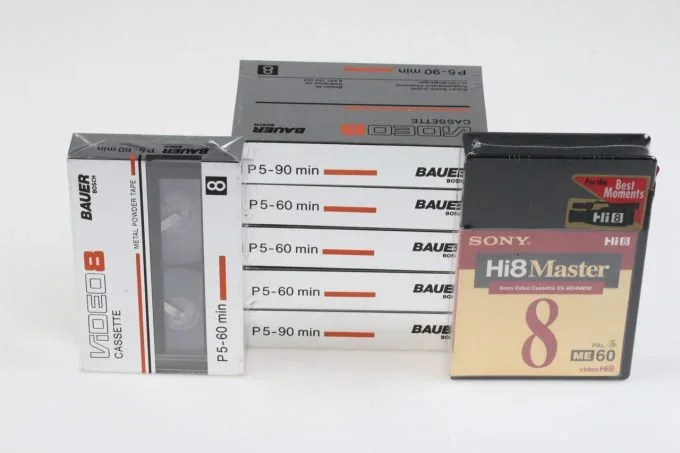 Bauer Video8 Kassetten P5-60min – 7 Stück