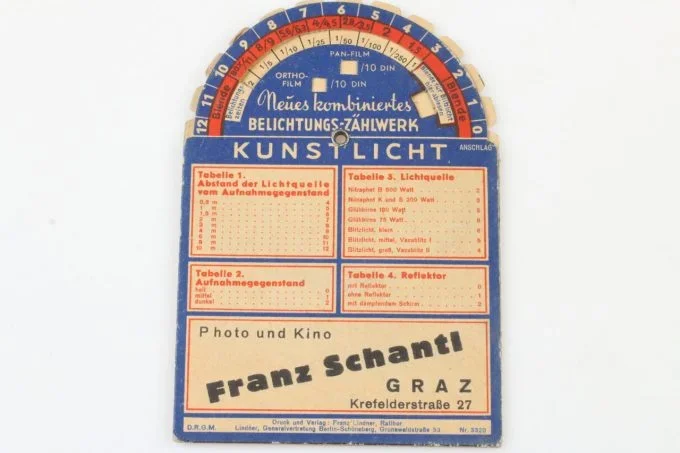 Belichtungstabelle