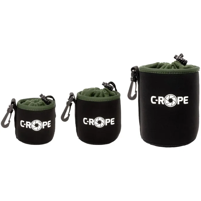 C-Rope Objektivbeutel-Set Neopren (XS, S, M) schwarz-oliv