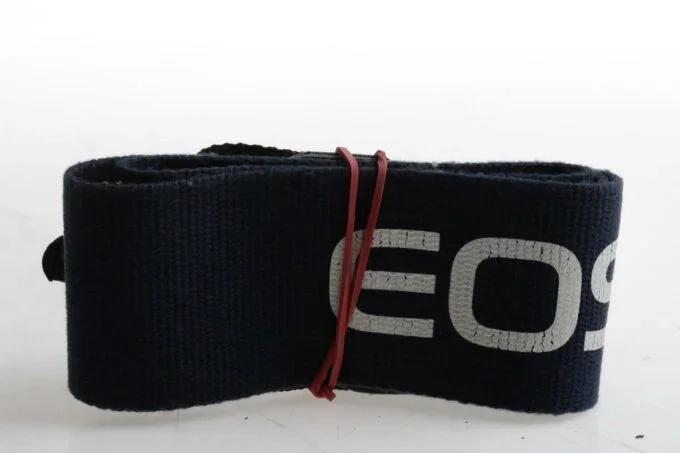 Canon EOS Tragegurt /blau mit weißer Aufschrift