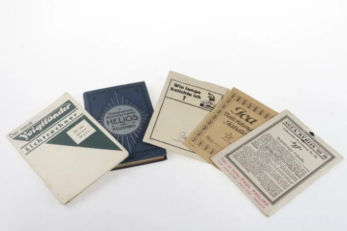 Diverse Belichtungstabellen (Historisch)