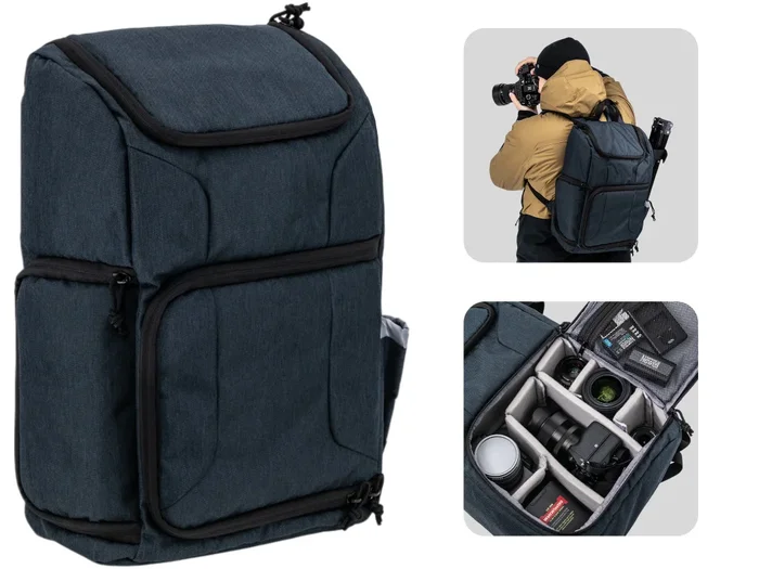 Dunkelblauer Fotorucksack