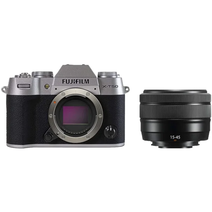 Fujifilm X-T50 mit FUJINON XC 15-45mm F3.5-5.6 OIS PZ silber neuwertiger Rückläufer