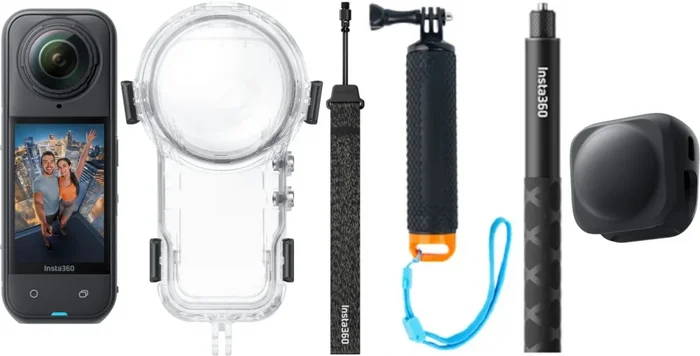 INSTA360 X5 Unsichtbares Tauch-Bundle + Micro SDXC 256GB V30 A2 U3