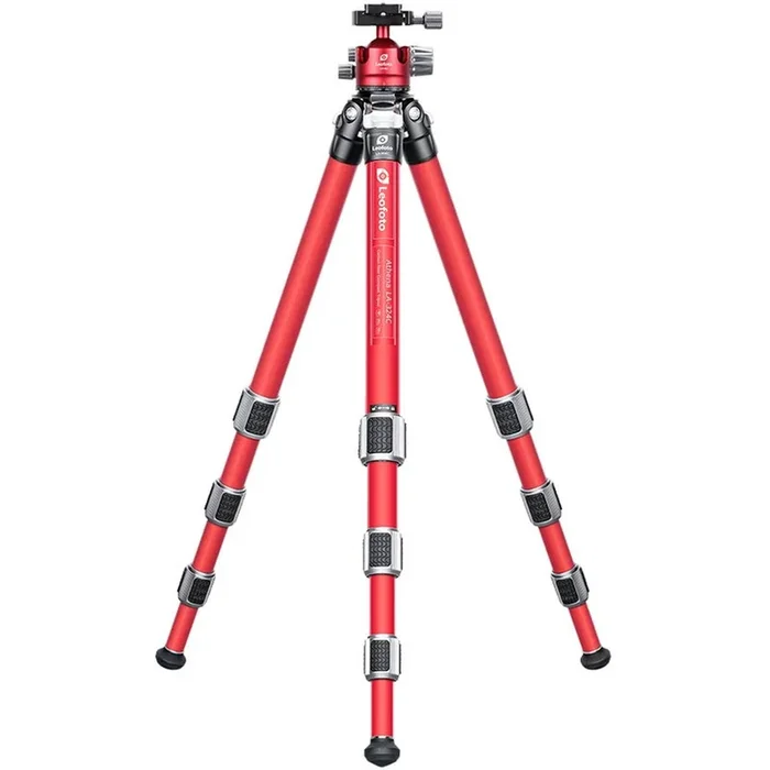 Leofoto Carbon-Dreibeinstativ LA-324C + Kugelkopf LH-40 Athena Rot