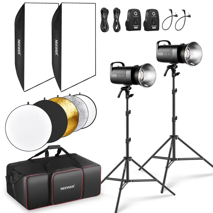 NEEWER 2er Pack S102-400W PRO 400Ws Studio Monolicht Blitzlicht Set