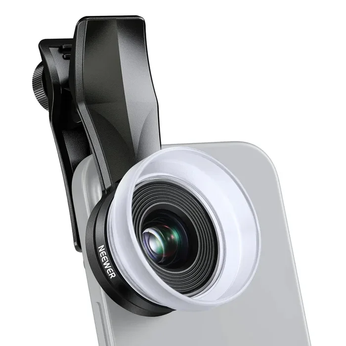 NEEWER LS-28 PRO 10X Makro Objektiv mit 17mm Gewinde-Handyobjektivclip & Diffusor