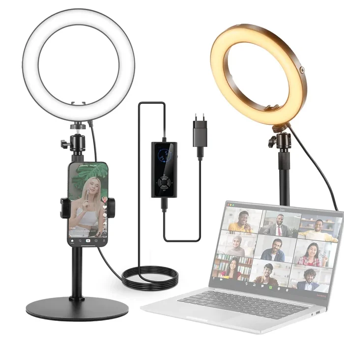 NEEWER RH8B/RH10B/RH12B Hochleistungs Tisch Ringlicht mit Ständer