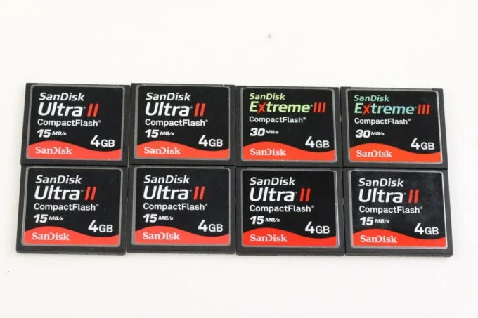 Sandisk CF Speicherkarten 4GB – 8 Stück