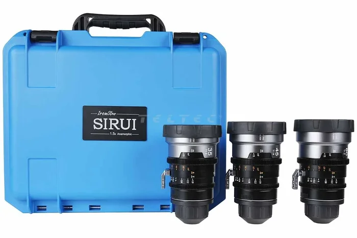 SIRUI IronStar T1.9 1.5x Anamorphic FF Cine Lenses (35/45/60mm, PL, Blue Flare)